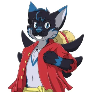 ❤️ Monkey D. Luffy One Piece Anime, Furry, Wolf, Monkey D. Luffy, One Piece, Strohhut, Pirat, Manga telegram sticker