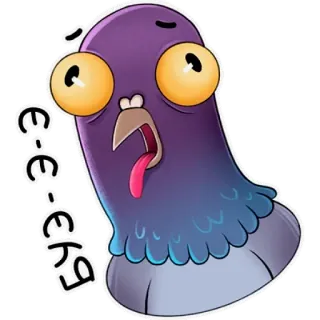 🤮 E-e-e-ehq pigeon, bird, cartoon, sticker, animal, goofy, funny telegram sticker