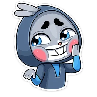 ☺️ cartone animato, coniglio, coniglio, carino, kawaii, animale, adesivo whatsapp sticker