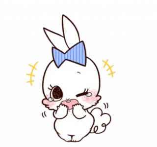 😳 coelho, fofo, kawaii, desenho animado, animal, adesivo telegram sticker