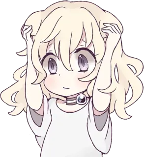 😶 anime, girl, cute, cartoon, sticker, digital art telegram sticker