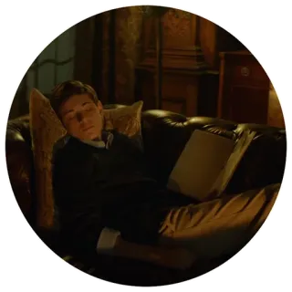 😴 dormire, divano, relax, uomo, interno telegram sticker