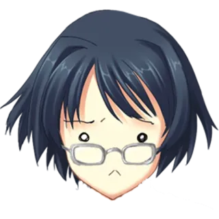 🎭 anime, menina, óculos, expressão, rosto telegram sticker
