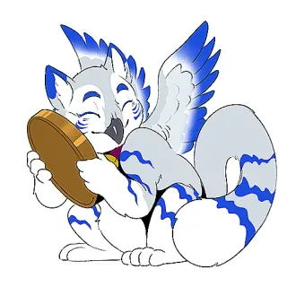 🤑 Anthro, Furry, Mignon, Cartoon, Animal, Ailé whatsapp sticker