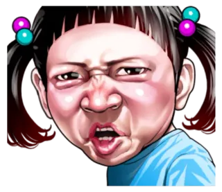 Angry face of children telegram stickers