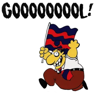 🔵 Cartone animato, Bandiera, Personaggio, Correndo, Sventolando, Cravatta telegram sticker