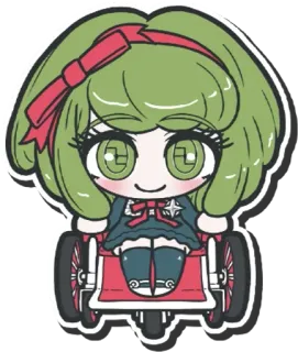 🌟 Monaca Towa Danganronpa Anime, Chibi, Monaca Towa, Danganronpa, Sedia a rotelle, Carino telegram sticker