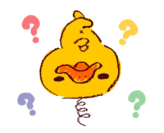 🤔 pato, signos de interrogación, dibujos animados, divertido, primavera, lindo telegram sticker