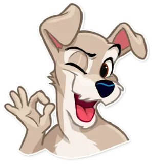 👌 chien, dessin animé, geste ok, clin d'oeil telegram sticker