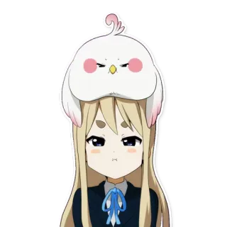 😑 Anime, Mädchen, Vogel, Hut, Süß, Manga telegram sticker