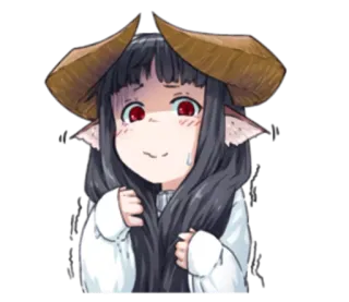😨 Anime Mädchen, Dämon, Hörner, süß, errötend, Schaf telegram sticker