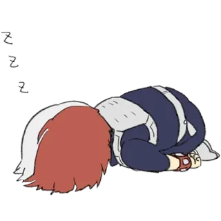 😫 Shoto Todoroki My Hero Academia Anime, Manga, Shoto Todoroki, Smutny, Zmęczony telegram sticker