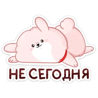 😴 НЕСЕГОДНЯ lapin, paresseux, mignon, procrastination, animal, dessin animé telegram sticker