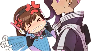 😣 D.Va Overwatch overwatch, d.va, sombra, fanart telegram sticker