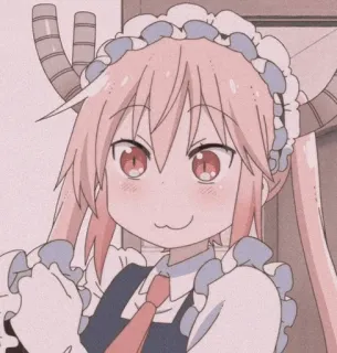 🐉 Tohru Miss Kobayashi's Dragon Maid anime, cute, dragon, maid, kawaii, tohru telegram sticker