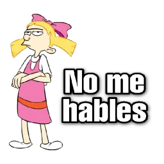 😀 Helga Pataki Hey Arnold! No me hables cartoon, Helga, Hey Arnold, attitude, don't talk to me, no me hables, 90s cartoon, nickelodeon telegram sticker