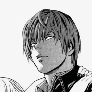 ✖️ Light Yagami Death Note Anime, Manga, Death Note, Light Yagami, Personaggio, Bianco e nero telegram sticker