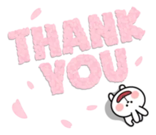 ☺️ THANK YOU merci, gratitude, mignon, animé, rose, fleur de cerisier telegram sticker