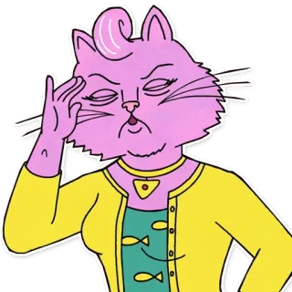 😤 Princess Carolyn BoJack Horseman кот, мультфильм, Princess Carolyn, Конь БоДжек, телешоу, мультипликация telegram sticker