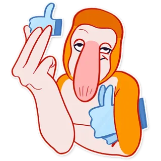 👍 cử chỉ khiếm nhã, ngón tay giữa, phim hoạt hình, vượn, khỉ, hình minh họa whatsapp sticker
