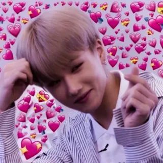 ❤ heart, love, kpop, idol, affection, heart fingers, cute telegram sticker