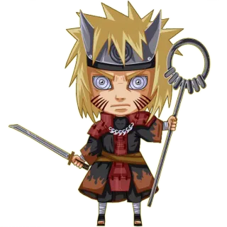 😠 Naruto anime, ninja, cartoon, chibi, character, katana whatsapp sticker
