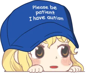 😓 Please be patient I have autism autism, patient, awareness, cartoon, girl, kindness, disability, support telegram sticker