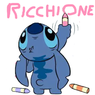 👨 Stitch RICCHIONE Stitch, Lilo & Stitch, disney, middle finger, offensive telegram sticker