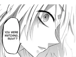 😤 YOU WERE WATCHING, RIGHT? Mangá, Anime, Diálogo, Pergunta telegram sticker