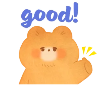 🌰 good! หมี, น่ารัก, เป็นมิตร, ทักทาย, ดี whatsapp sticker
