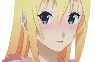😕 Darkness Konosuba 动漫, 脸红, 金色, 女性 telegram sticker