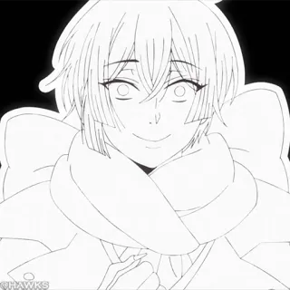 ♟ @HAWKS Anime, Manga, Charakter, Strichzeichnung telegram sticker