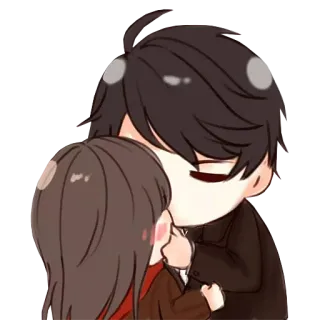 ❤️ Desenho animado, Casal, Beijo, Romance, Amor, Afeição whatsapp sticker