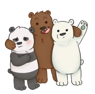 😬 Grizzly Bear We Bare Bears cartoni animati, animali, orsi, We Bare Bears, amicizia, animazione telegram sticker