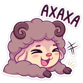 😀 AXAXA pecora, cartone animato, animale, carino, divertente, adesivo telegram sticker