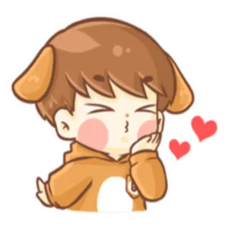 😘 desenho animado, fofo, coração, cachorro, filhote, emoji, beijo telegram sticker