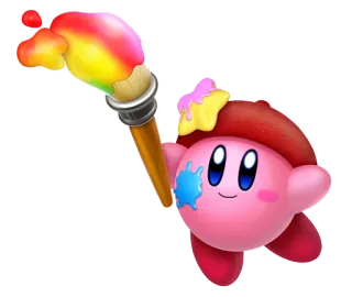 🖊 Kirby kirby, farba, artysta, różowy, słodki, nintendo telegram sticker