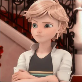🤨 Adrien Agreste Miraculous: Tales of Ladybug & Cat Noir 卡通, 瓢虫雷迪, 阿德里安·阿格莱斯特, 动漫 whatsapp sticker