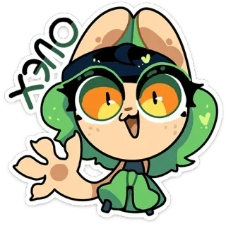😥 XOXO dessin animé, personnage, mignon, lapin, salut, xoxo telegram sticker