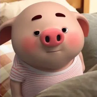 🐽 cochon, mignon, animal, dessin animé, endormi telegram sticker