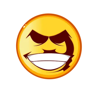 😁 Emoji, Rosto, Sorriso, Malvado, Desenho animado, Expressão telegram sticker