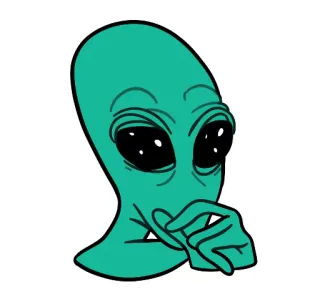 ☝ Alien, Ekstraterestrial, Berpikir, Luar Angkasa, ET whatsapp sticker