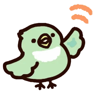 💨 bird, animal, cartoon, cute, green whatsapp sticker