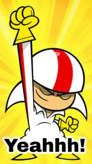 😉 Kick Buttowski Kick Buttowski: Suburban Daredevil Yeahhh! мультфильм, анимированный, ребенок, сорвиголова, прыжок telegram sticker