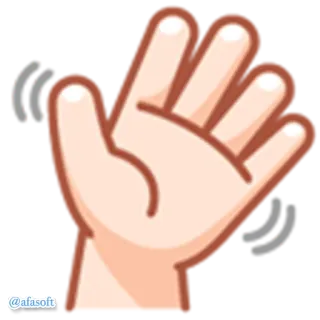 👋 มือ, โบกมือ, ทักทาย, เป็นมิตร, การ์ตูน, อีโมจิ telegram sticker