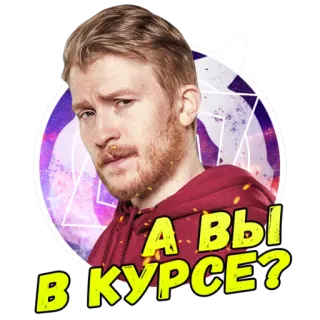 😎 А ВЫ В КУРСЕ? russisch, beroemdheid, meme, sticker telegram sticker