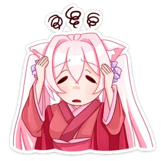 😔 Anime, Neko, Kawaii, Bối rối, Tức giận, Bực bội telegram sticker