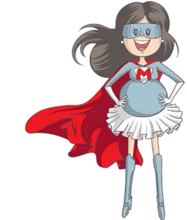 🤓 супергерой, мама, беременная, семья, мультфильм telegram sticker