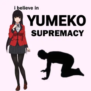🙇 Yumeko Jabami Kakegurui i believe in YUMEKO SUPREMACY Аниме, Манга, Персонаж, Юмэко, Какегуруи, Превосходство telegram sticker