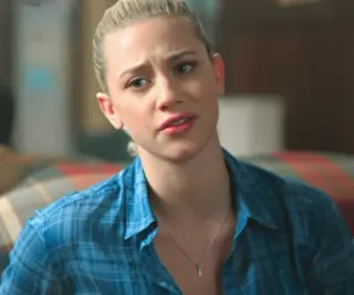 😟 Betty Cooper Riverdale Lili Reinhart, serie de TV, drama adolescente, actriz, rubia telegram sticker